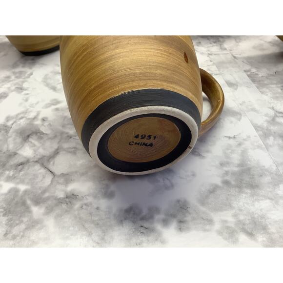 Sango Splash Brown Drip Glaze Coffee Mug - Set of Four - Excellent Condition - Picture 5 of 6